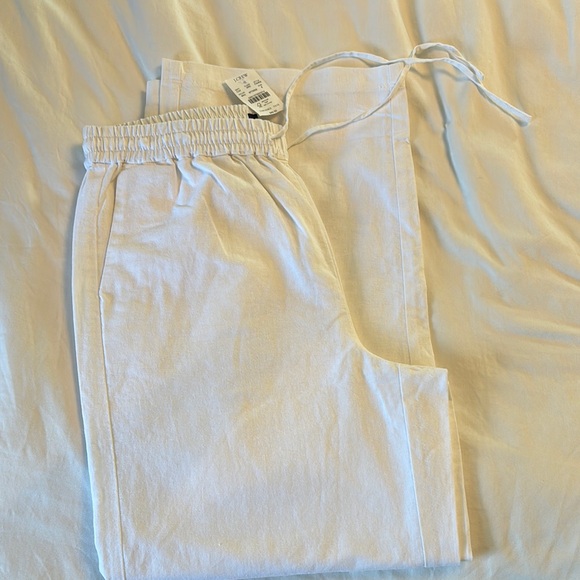 I crew factory white linen pant - Picture 1 of 1